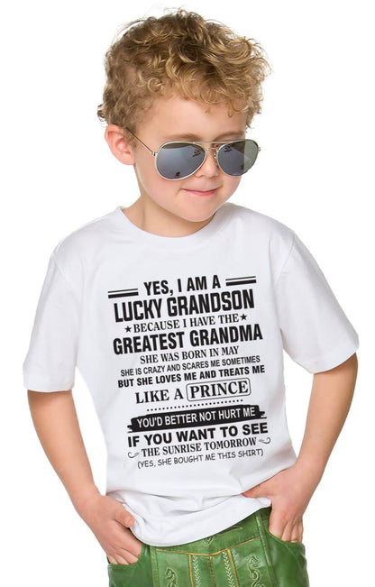 MAY - YES, I AM A LUCKY GRANDSON BECAUSE I HAVE THE GREATEST GRANDMA - FROM GRANDMA - TLEE05 (SKU10-84-05)