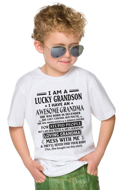 DECEMBER - I AM A LUCKY GRANDSON I HAVE AN AWESOME GRANDMA - FROM GRANDMA - TLEE12 (SKU12-40-12)