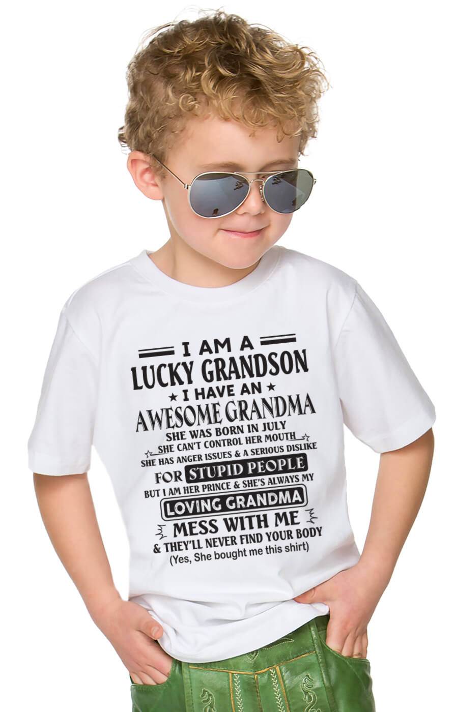 JULY - I AM A LUCKY GRANDSON I HAVE AN AWESOME GRANDMA - FROM GRANDMA - TLEE07 (SKU12-40-07)