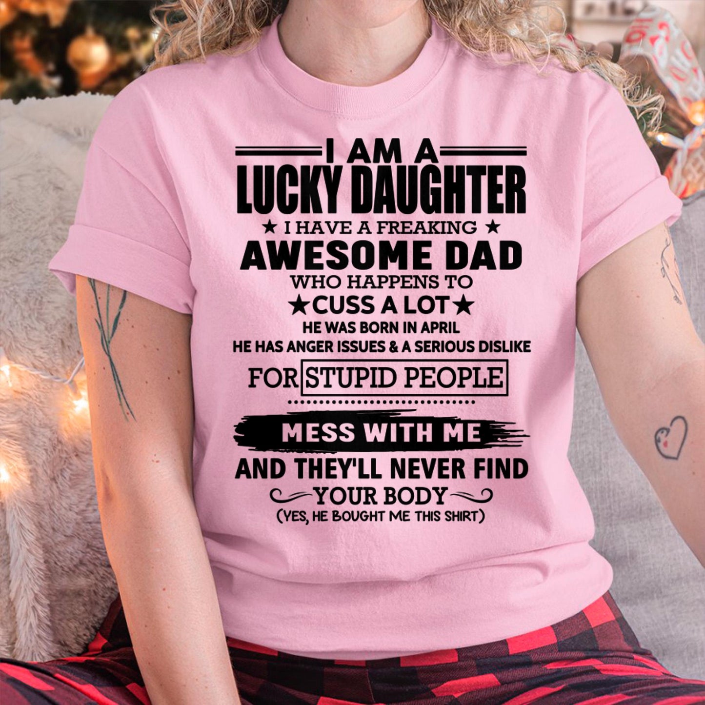 April - I'm Lucky Daughter - Gift for Daughter from Dad - TLEE04 (SKU-T1406DD-04)
