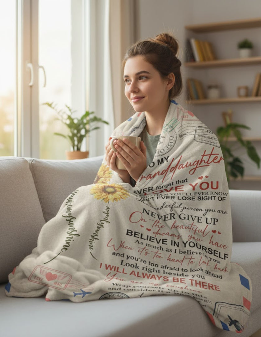 Special Gift For Your Granddaughter Blanket - From Grandpa01