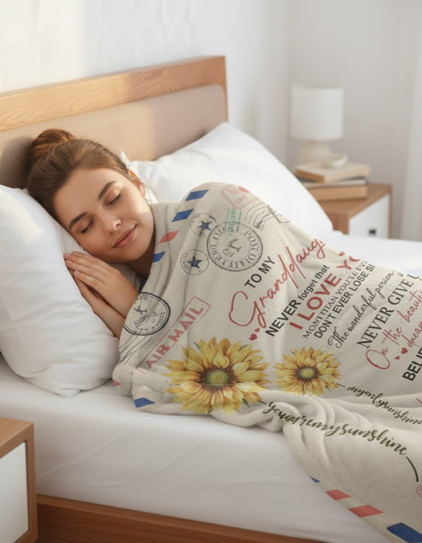 Special Gift For Your Granddaughter Blanket - From Grandpa01